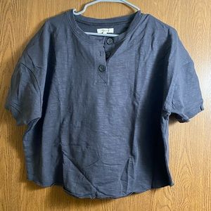 Madewell NWT raw edge Henley tee